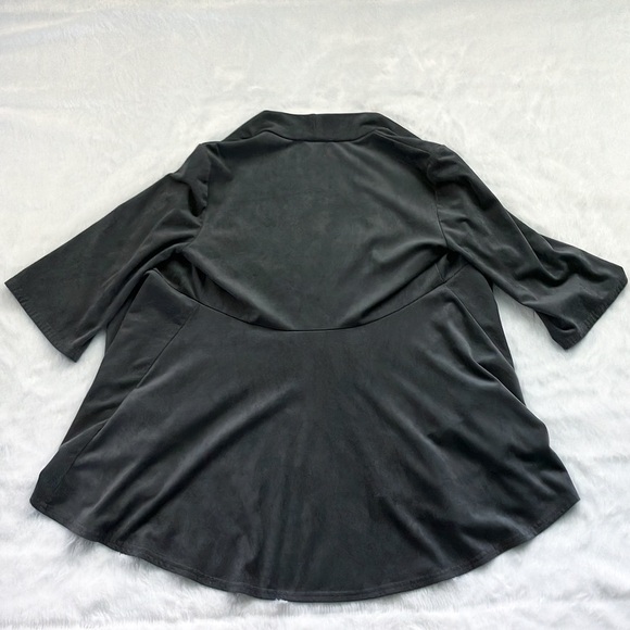 Like New Joseph Ribkoff Gray Open Front Draped Blazer Jacket, Size 10 - Picture 4 of 6